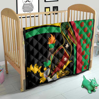 Saint Kitts and Nevis Quilt with Flag Colors and Tropical Island Design - Wonder Print Shop