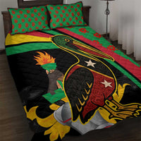 Saint Kitts and Nevis Quilt Bed Set with Flag Colors and Tropical Island Design - Wonder Print Shop