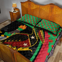 Saint Kitts and Nevis Quilt Bed Set with Flag Colors and Tropical Island Design - Wonder Print Shop