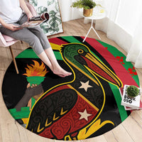 Saint Kitts and Nevis Round Carpet with Flag Colors and Tropical Island Design - Wonder Print Shop