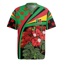 Saint Kitts and Nevis Rugby Jersey with Flag Colors and Tropical Island Design - Wonder Print Shop