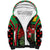 Saint Kitts and Nevis Sherpa Hoodie with Flag Colors and Tropical Island Design - Wonder Print Shop
