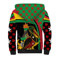 Saint Kitts and Nevis Sherpa Hoodie with Flag Colors and Tropical Island Design - Wonder Print Shop