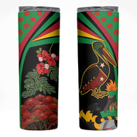 Saint Kitts and Nevis Skinny Tumbler with Flag Colors and Tropical Island Design - Wonder Print Shop
