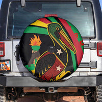 Saint Kitts and Nevis Spare Tire Cover with Flag Colors and Tropical Island Design - Wonder Print Shop