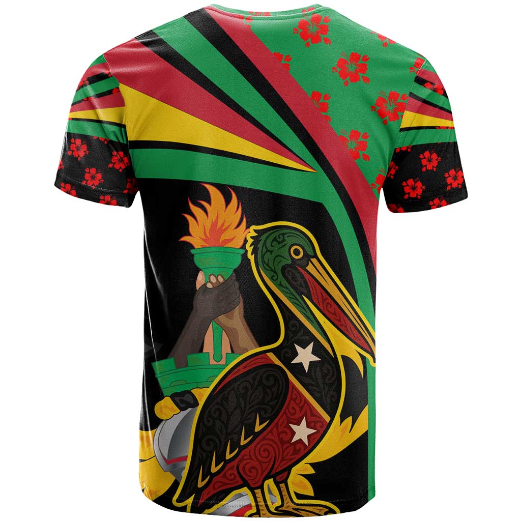Saint Kitts and Nevis T Shirt with Flag Colors and Tropical Island Design - Wonder Print Shop