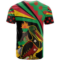 Saint Kitts and Nevis T Shirt with Flag Colors and Tropical Island Design - Wonder Print Shop