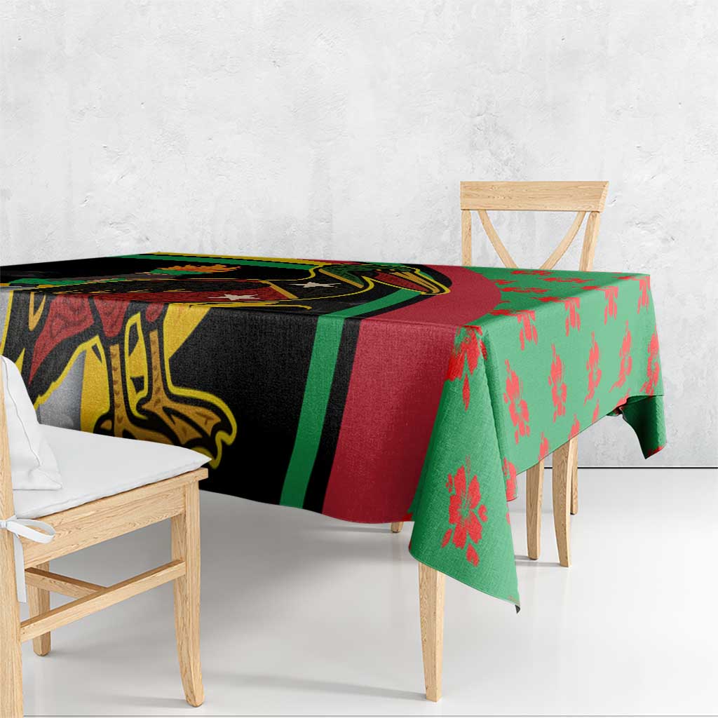 Saint Kitts and Nevis Tablecloth with Flag Colors and Tropical Island Design - Wonder Print Shop