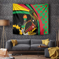 Saint Kitts and Nevis Tapestry with Flag Colors and Tropical Island Design - Wonder Print Shop