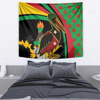 Saint Kitts and Nevis Tapestry with Flag Colors and Tropical Island Design - Wonder Print Shop
