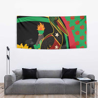 Saint Kitts and Nevis Tapestry with Flag Colors and Tropical Island Design - Wonder Print Shop