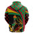 Saint Kitts and Nevis Zip Hoodie with Flag Colors and Tropical Island Design - Wonder Print Shop