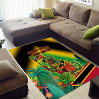 Saint Kitts and Nevis Area Rug with Coat of Arms and Flag Pattern Design - Wonder Print Shop