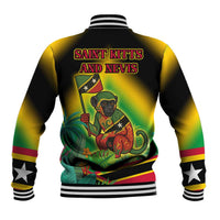 Saint Kitts and Nevis Baseball Jacket with Coat of Arms and Flag Pattern Design - Wonder Print Shop