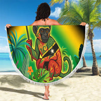 Saint Kitts and Nevis Beach Blanket with Coat of Arms and Flag Pattern Design - Wonder Print Shop