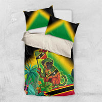 Saint Kitts and Nevis Bedding Set with Coat of Arms and Flag Pattern Design - Wonder Print Shop