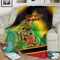 Saint Kitts and Nevis Blanket with Coat of Arms and Flag Pattern Design - Wonder Print Shop