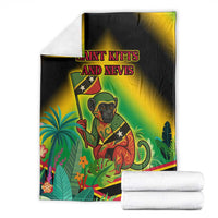 Saint Kitts and Nevis Blanket with Coat of Arms and Flag Pattern Design - Wonder Print Shop
