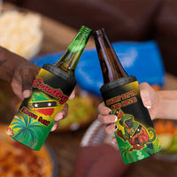 Saint Kitts and Nevis 4 in 1 Can Cooler Tumbler with Coat of Arms and Flag Pattern Design - Wonder Print Shop