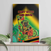 Saint Kitts and Nevis Canvas Wall Art with Coat of Arms and Flag Pattern Design - Wonder Print Shop