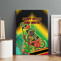 Saint Kitts and Nevis Canvas Wall Art with Coat of Arms and Flag Pattern Design - Wonder Print Shop