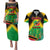 Saint Kitts and Nevis Couples Matching Puletasi and Hawaiian Shirt with Coat of Arms and Flag Pattern Design - Wonder Print Shop