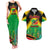 Saint Kitts and Nevis Couples Matching Tank Maxi Dress and Hawaiian Shirt with Coat of Arms and Flag Pattern Design - Wonder Print Shop