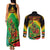 Saint Kitts and Nevis Couples Matching Tank Maxi Dress and Long Sleeve Button Shirt with Coat of Arms and Flag Pattern Design - Wonder Print Shop