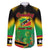 Saint Kitts and Nevis Family Matching Long Sleeve Bodycon Dress and Hawaiian Shirt with Coat of Arms and Flag Pattern Design - Wonder Print Shop
