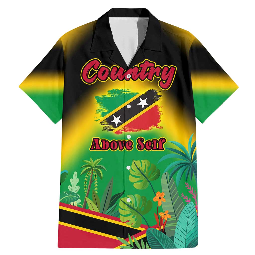 Saint Kitts and Nevis Family Matching Mermaid Dress and Hawaiian Shirt with Coat of Arms and Flag Pattern Design - Wonder Print Shop