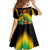 Saint Kitts and Nevis Family Matching Off The Shoulder Long Sleeve Dress and Hawaiian Shirt with Coat of Arms and Flag Pattern Design - Wonder Print Shop