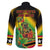 Saint Kitts and Nevis Family Matching Off The Shoulder Long Sleeve Dress and Hawaiian Shirt with Coat of Arms and Flag Pattern Design - Wonder Print Shop