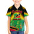 Saint Kitts and Nevis Family Matching Off The Shoulder Long Sleeve Dress and Hawaiian Shirt with Coat of Arms and Flag Pattern Design - Wonder Print Shop