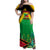 Saint Kitts and Nevis Family Matching Off Shoulder Maxi Dress and Hawaiian Shirt with Coat of Arms and Flag Pattern Design - Wonder Print Shop