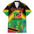 Saint Kitts and Nevis Family Matching Off Shoulder Short Dress and Hawaiian Shirt with Coat of Arms and Flag Pattern Design - Wonder Print Shop