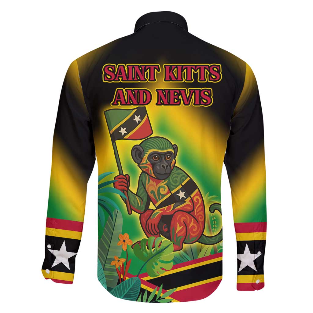 Saint Kitts and Nevis Family Matching Off Shoulder Short Dress and Hawaiian Shirt with Coat of Arms and Flag Pattern Design - Wonder Print Shop