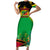 Saint Kitts and Nevis Family Matching Short Sleeve Bodycon Dress and Hawaiian Shirt with Coat of Arms and Flag Pattern Design - Wonder Print Shop