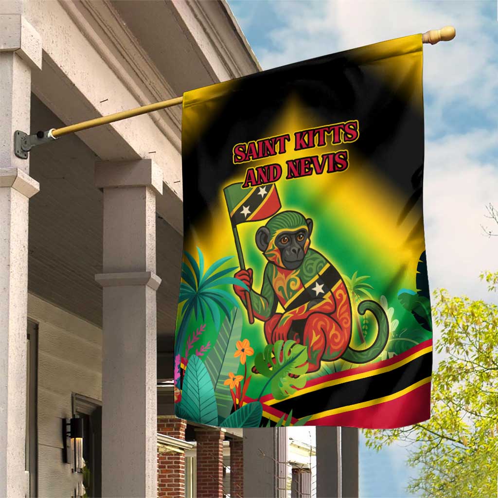 Saint Kitts and Nevis Garden Flag with Coat of Arms and Flag Pattern Design - Wonder Print Shop