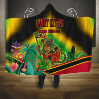 Saint Kitts and Nevis Hooded Blanket with Coat of Arms and Flag Pattern Design - Wonder Print Shop