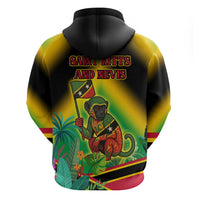Saint Kitts and Nevis Hoodie with Coat of Arms and Flag Pattern Design - Wonder Print Shop