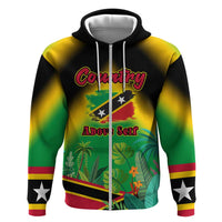 Saint Kitts and Nevis Hoodie with Coat of Arms and Flag Pattern Design - Wonder Print Shop