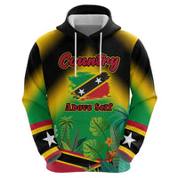 Saint Kitts and Nevis Hoodie with Coat of Arms and Flag Pattern Design - Wonder Print Shop