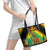 Saint Kitts and Nevis Leather Tote Bag with Coat of Arms and Flag Pattern Design - Wonder Print Shop