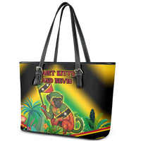 Saint Kitts and Nevis Leather Tote Bag with Coat of Arms and Flag Pattern Design - Wonder Print Shop
