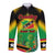 Saint Kitts and Nevis Long Sleeve Button Shirt with Coat of Arms and Flag Pattern Design - Wonder Print Shop