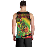 Saint Kitts and Nevis Men Tank Top with Coat of Arms and Flag Pattern Design - Wonder Print Shop