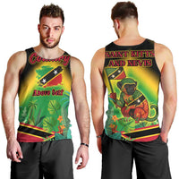 Saint Kitts and Nevis Men Tank Top with Coat of Arms and Flag Pattern Design - Wonder Print Shop