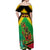 Saint Kitts and Nevis Off Shoulder Maxi Dress with Coat of Arms and Flag Pattern Design - Wonder Print Shop