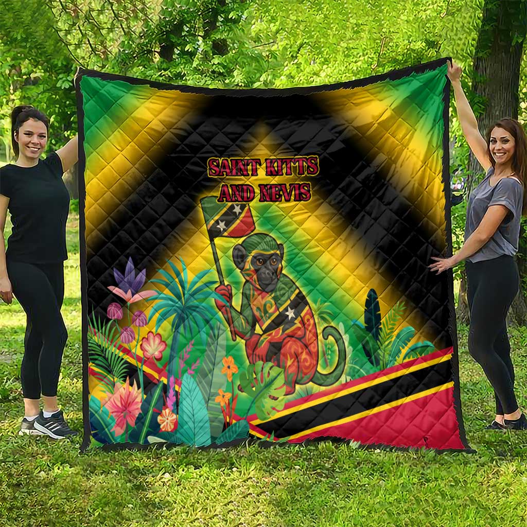 Saint Kitts and Nevis Quilt with Coat of Arms and Flag Pattern Design - Wonder Print Shop