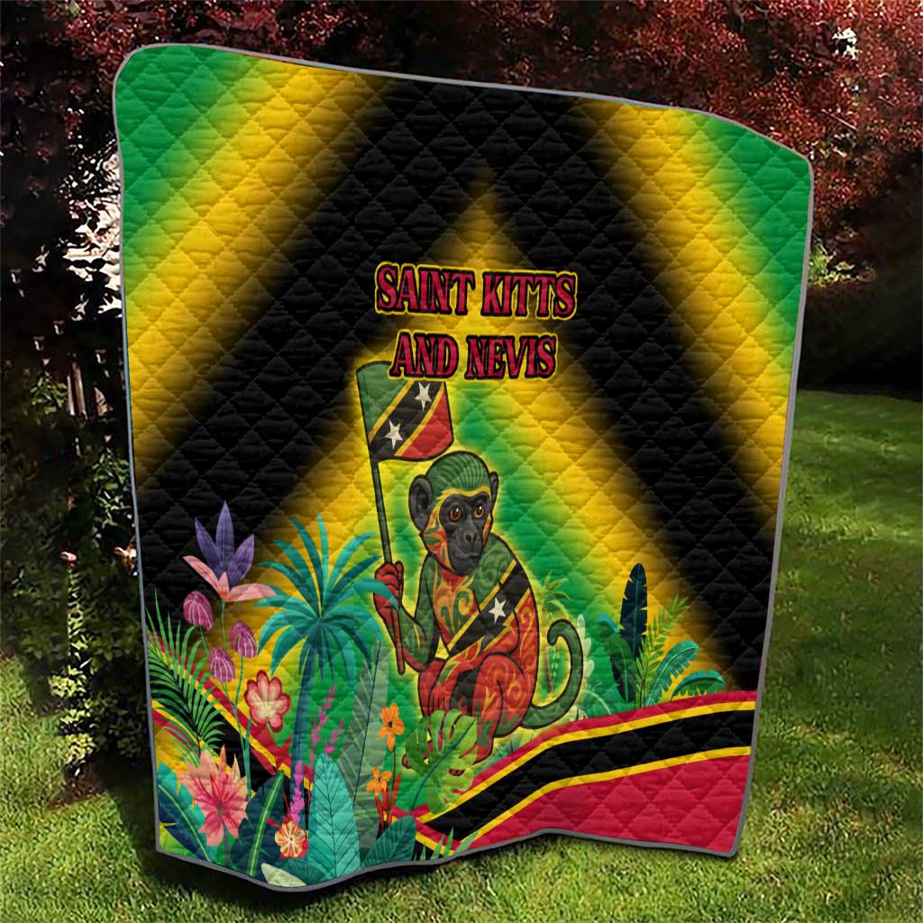 Saint Kitts and Nevis Quilt with Coat of Arms and Flag Pattern Design - Wonder Print Shop